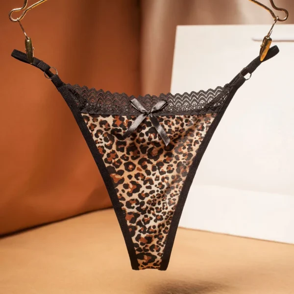 Sexy Lace Low Waist Leopard Printed G-string Intimates Briefs Panties - Image 2