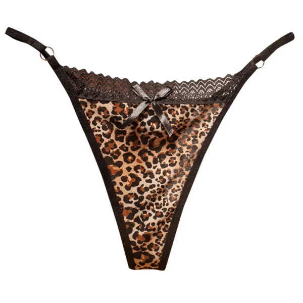 Sexy Lace Low Waist Leopard Printed G-string Intimates Briefs Panties - Image 4