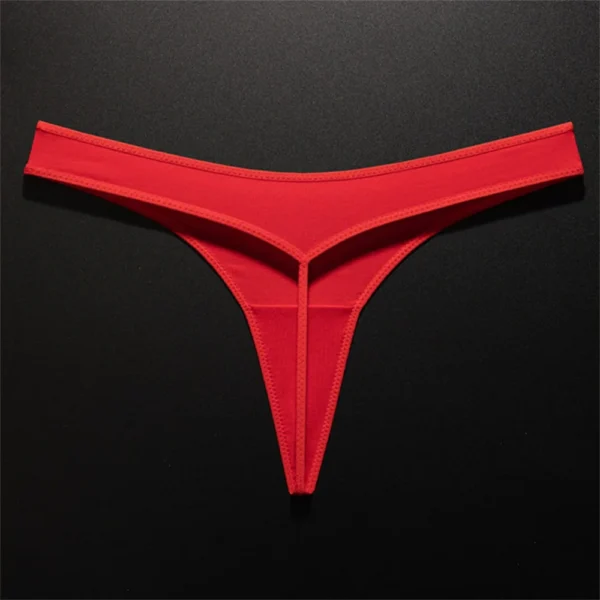 Comfortable Solid Sexy Cotton G String Color T-Back Panties - Image 2