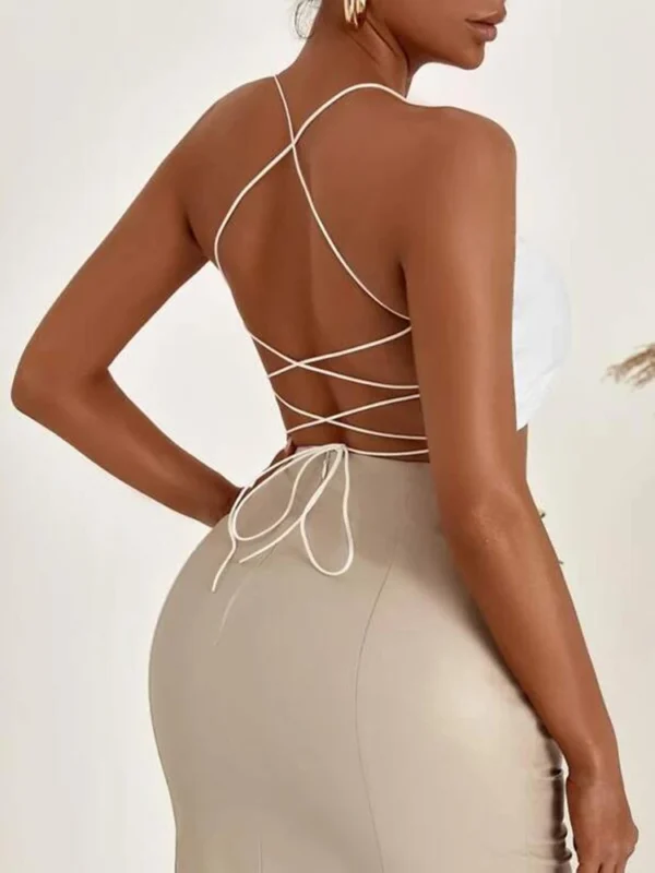 New Very Sexy Backless Lace-Up Crop Cami Tank Top - Image 5