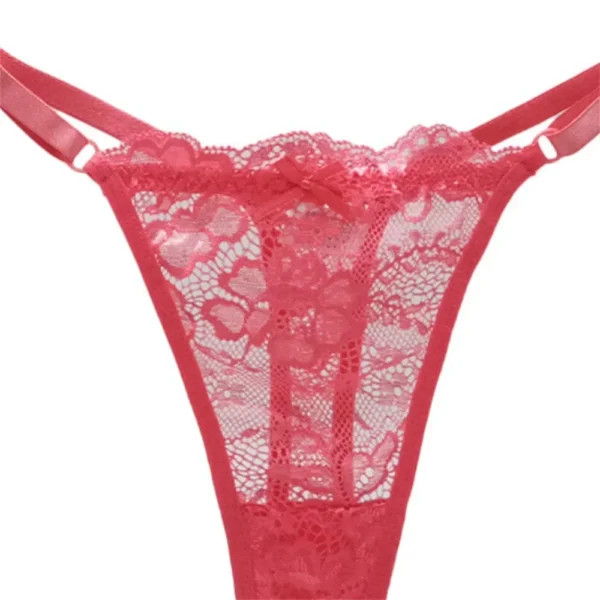 Lovely Three Pieces Of Sexy Transparent Low Waist Lace Panties - Image 5