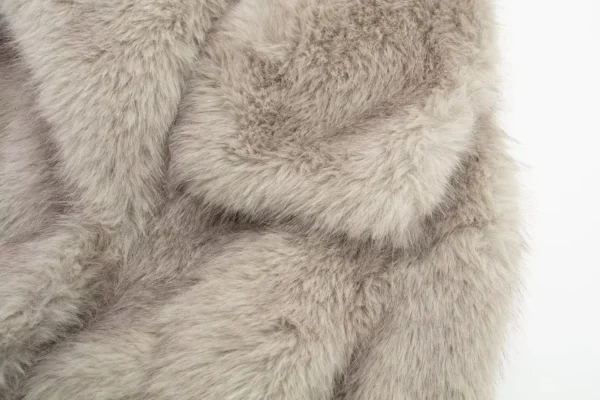 Very Nice And Beautifull Long Sleeve Collar Winter Chic Fur Coat - Image 15