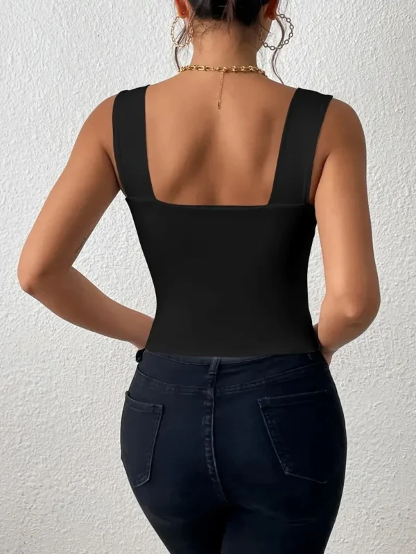 Sexy Cami Square Basic Shoulder Sleeveless Summer Tank Top - Image 8