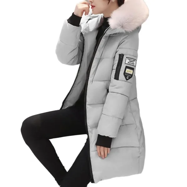 Classic Warm Windproof Hooded Cotton Winter Coat + Zipper Pockets - Image 9