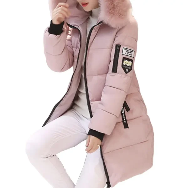 Classic Warm Windproof Hooded Cotton Winter Coat + Zipper Pockets - Image 3