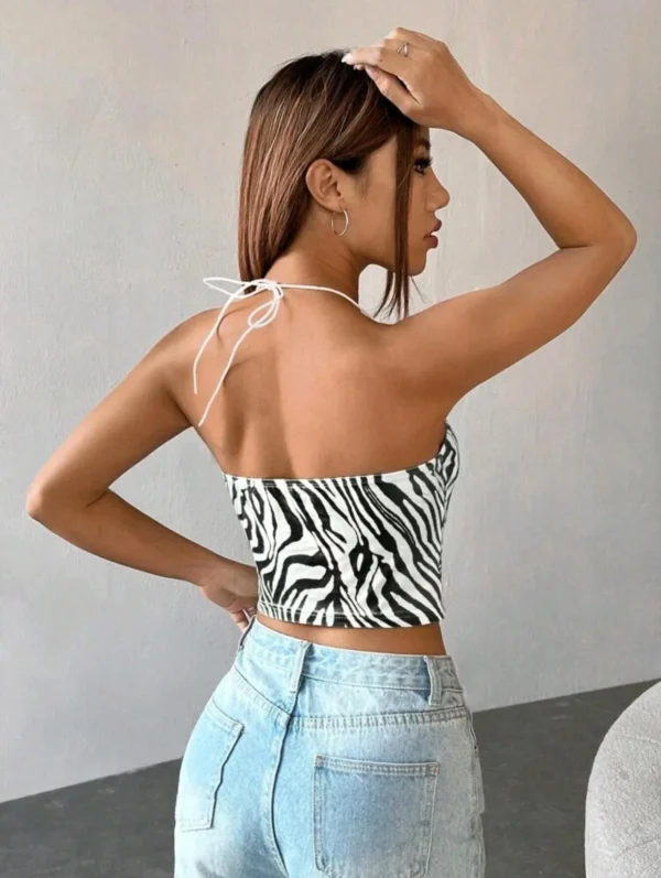 Classic New Summer Zebra Stripe Print Tank Top - Image 2