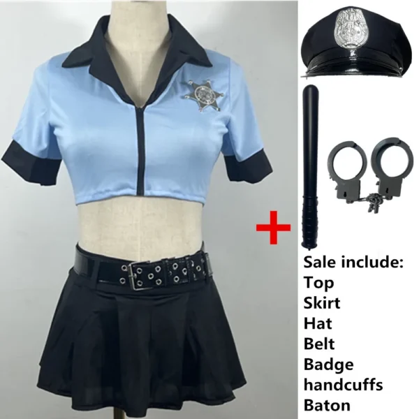 Role Play Games Costume Sexy Set Lingerie Police Uniform Cosplay - Image 6