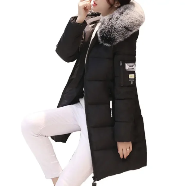 Classic Warm Windproof Hooded Cotton Winter Coat + Zipper Pockets - Image 7