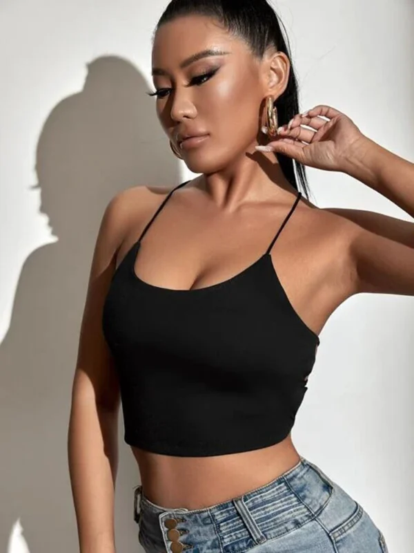 New Very Sexy Backless Lace-Up Crop Cami Tank Top - Image 2