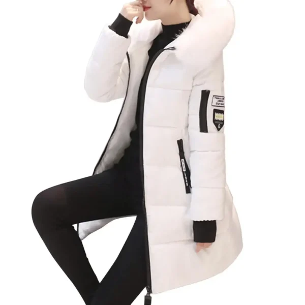 Classic Warm Windproof Hooded Cotton Winter Coat + Zipper Pockets - Image 8