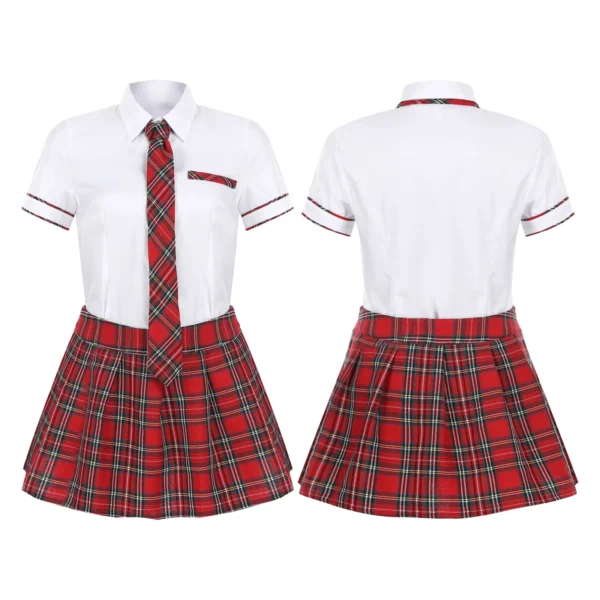 New Top Pleated Miniskirt Erotic Cheerleader Sexy Role Play Uniform Cosplay - Image 5