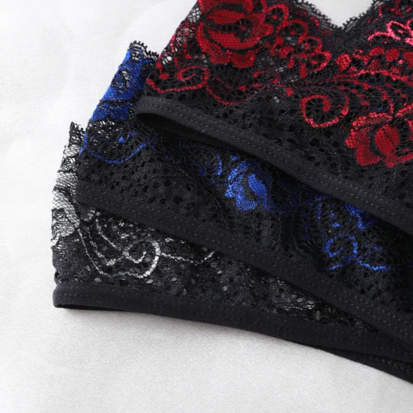 Sexy Invisible Lace Crotchless Comfortable Low Waist Thongs - Image 6