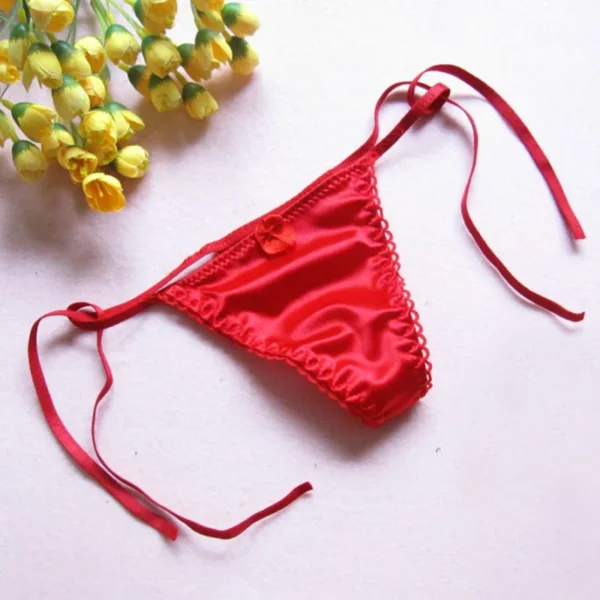 Sexy Silk Thong G-string Lace Low Waist String Intimates Thongs - Image 4