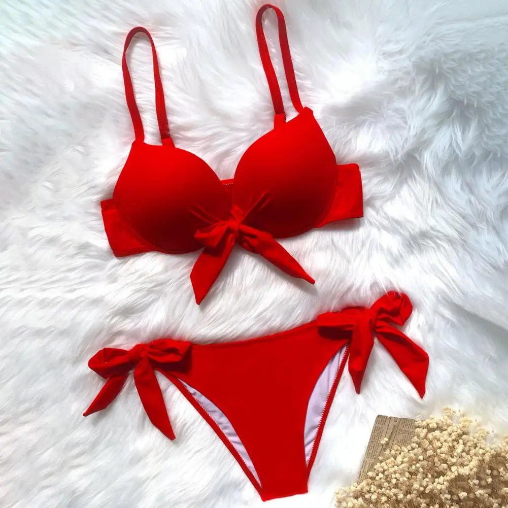 Two Pieces Very Sexy Elegant Knot Push Up Bikini Set