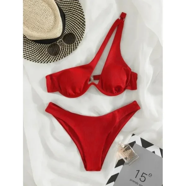 Sexy Bikinis Swimsuits Cut Out Women's Swimwear 2024 One Shoulder Biquini High Cut Bathing Suits Push Up Beach Bikini Set - Image 12