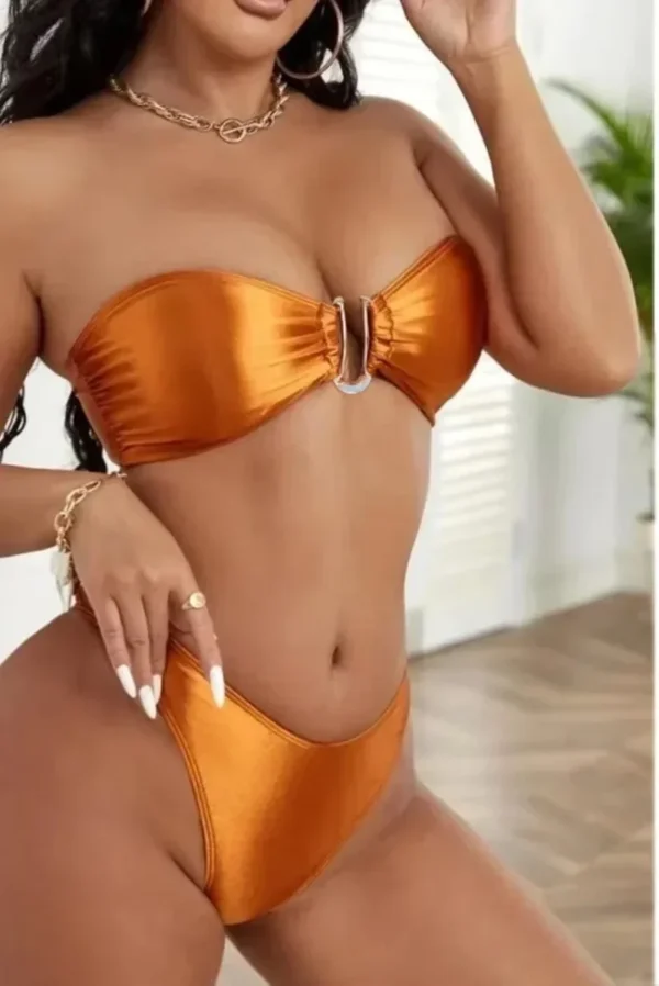 New Solid Sexy Summer Push Up Beach Swimwear Bikini Set - Image 5