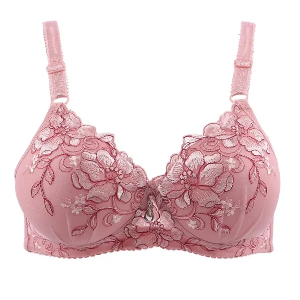 Adjustable Sexy Lingerie Vintage Floral Print Lace Push Up Bra