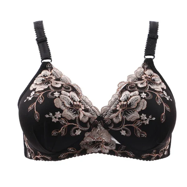 Adjustable Sexy Lingerie Vintage Floral Print Lace Push Up Bra - Image 8