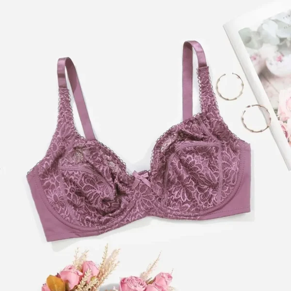 Classic Lace Bralette With Wire No Foam Pad Bra - Image 8