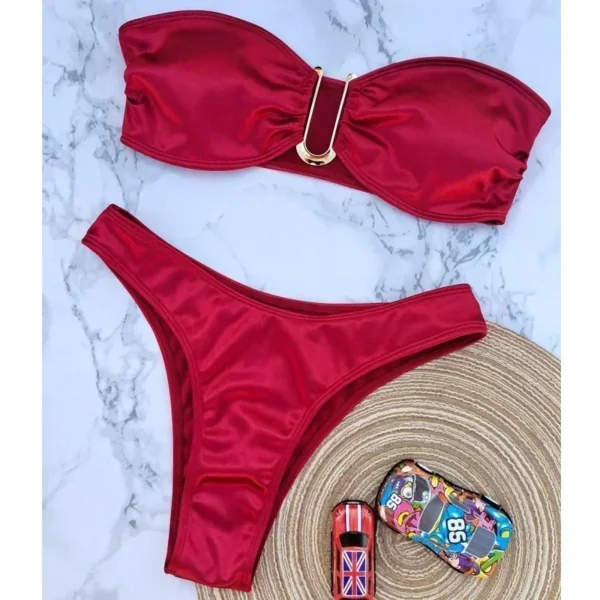 New Solid Sexy Summer Push Up Beach Swimwear Bikini Set - Image 14