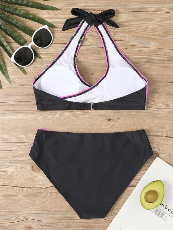 Beautiful Various Pattern V Neck Summer Beachwear Bikini Set - Image 16