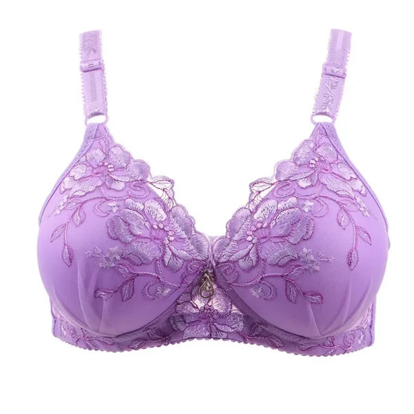 Adjustable Sexy Lingerie Vintage Floral Print Lace Push Up Bra - Image 6