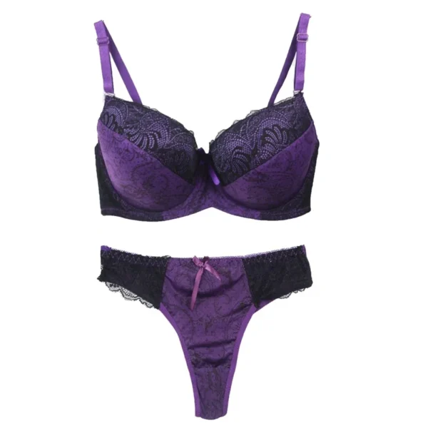 New Sexy Lingerie Embroidered Lace Bra Cup Underwear Set - Image 7