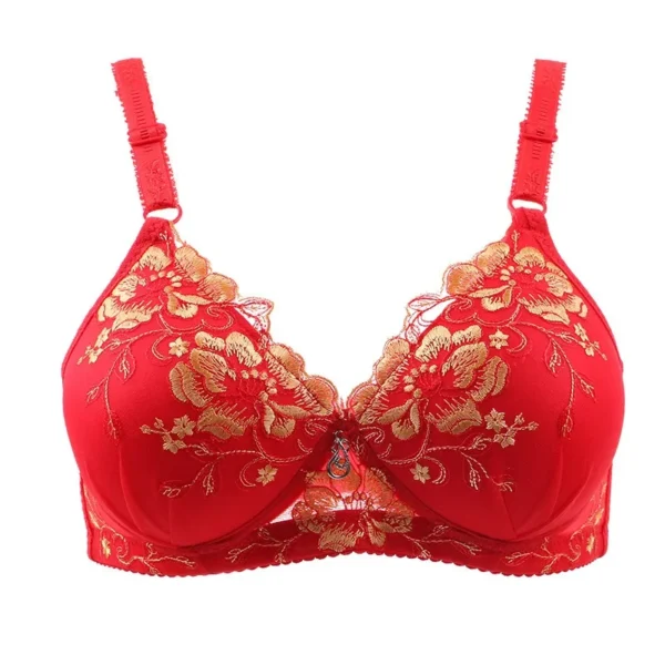 Adjustable Sexy Lingerie Vintage Floral Print Lace Push Up Bra - Image 10