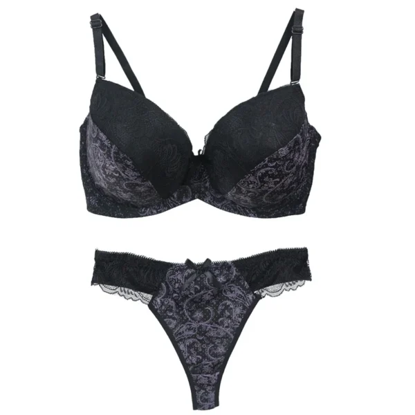 New Sexy Lingerie Embroidered Lace Bra Cup Underwear Set - Image 6